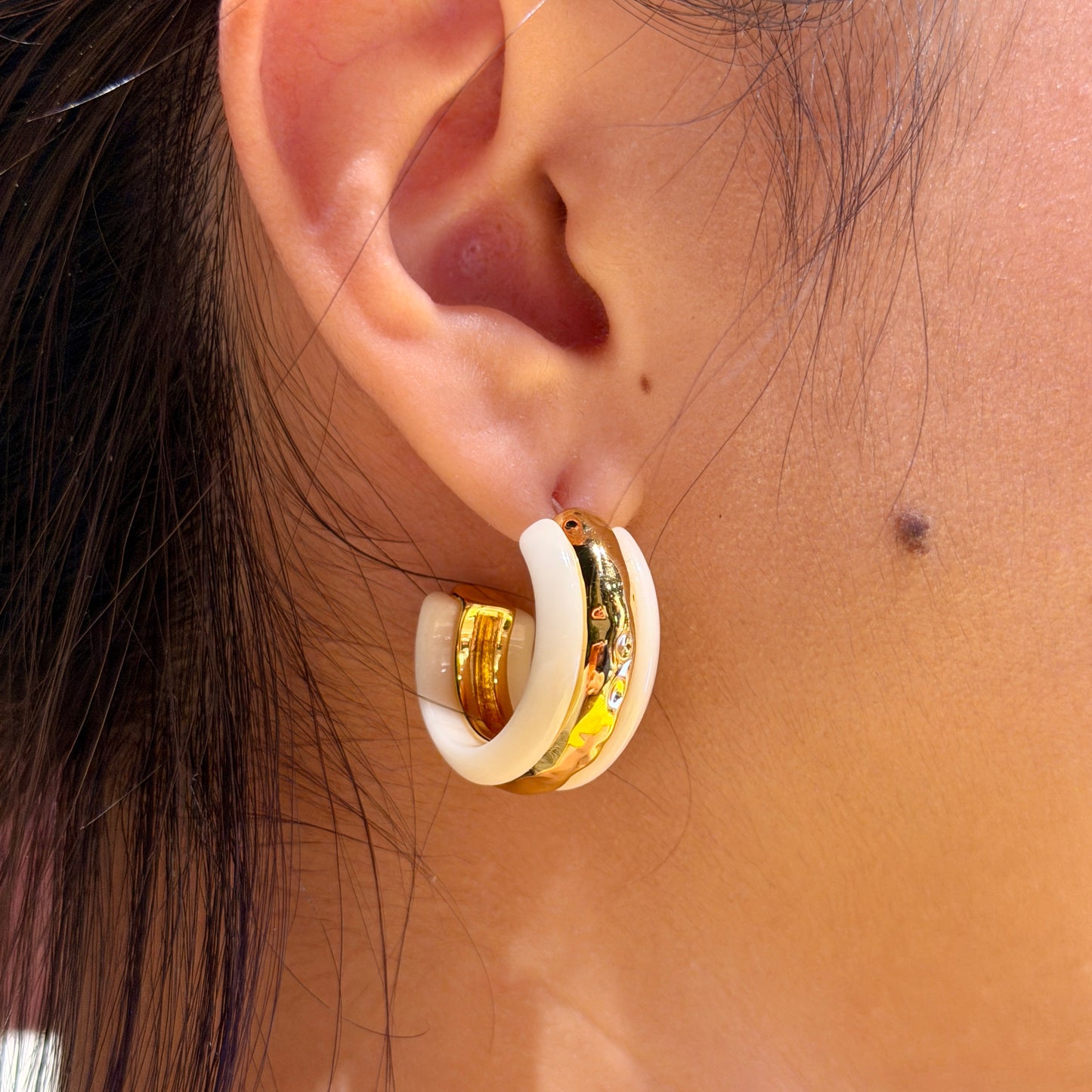 IVORY ARC EARRINGS