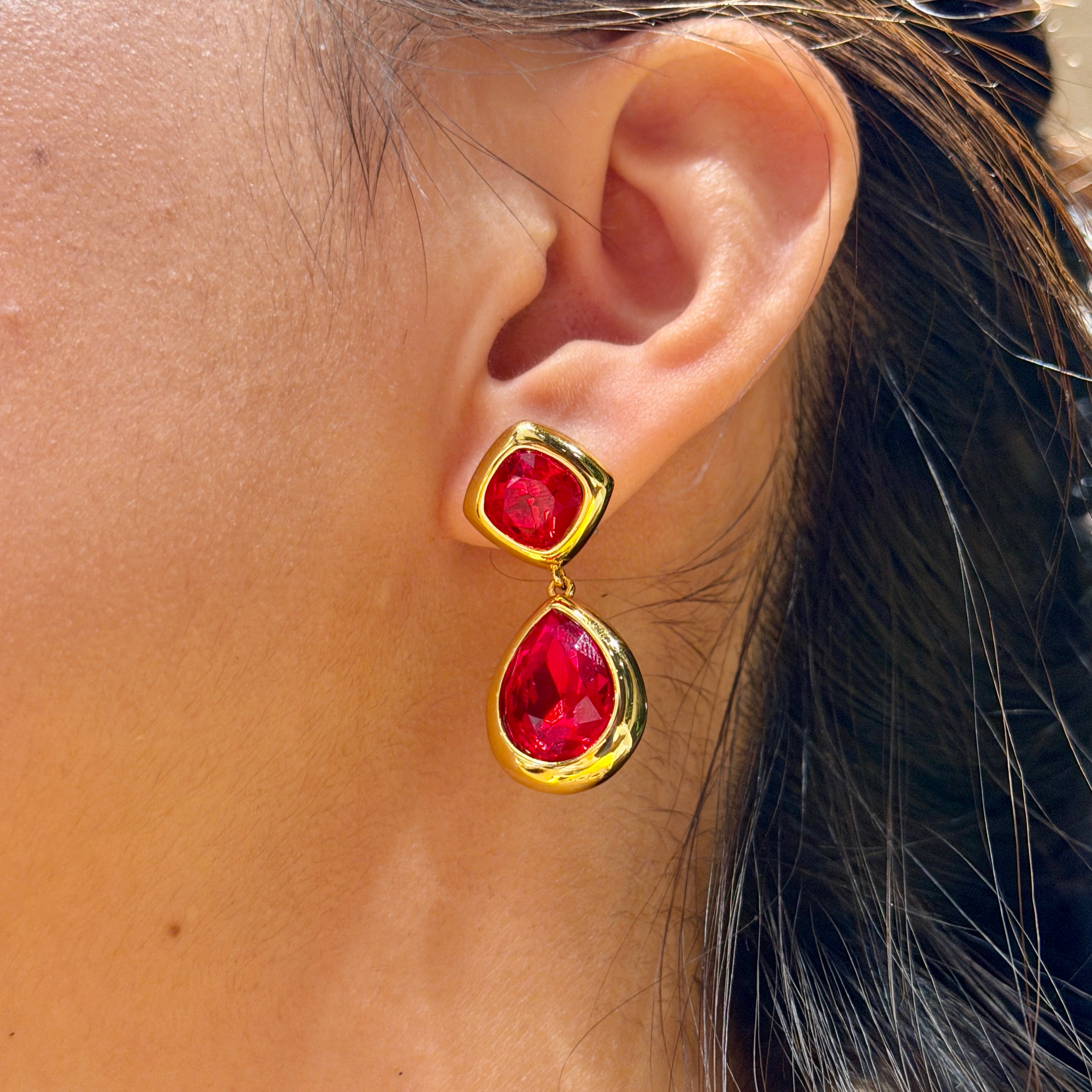 CRIMSON CASCADE EARRINGS