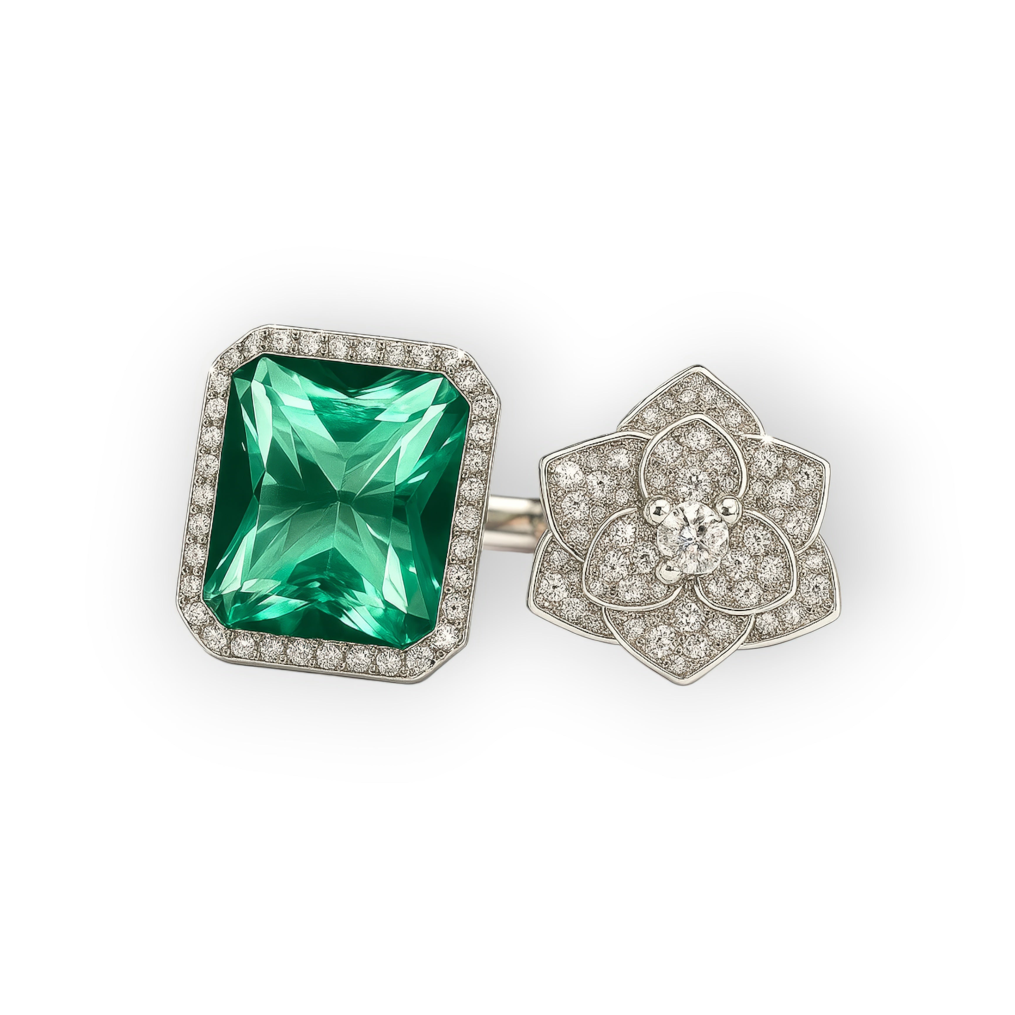 Emerald Bloom Statement Ring