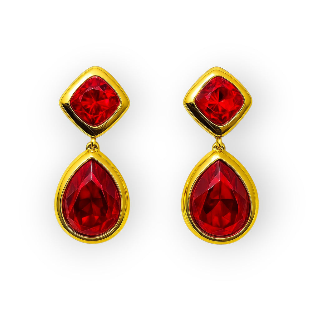 Crimson Cascade Earrings