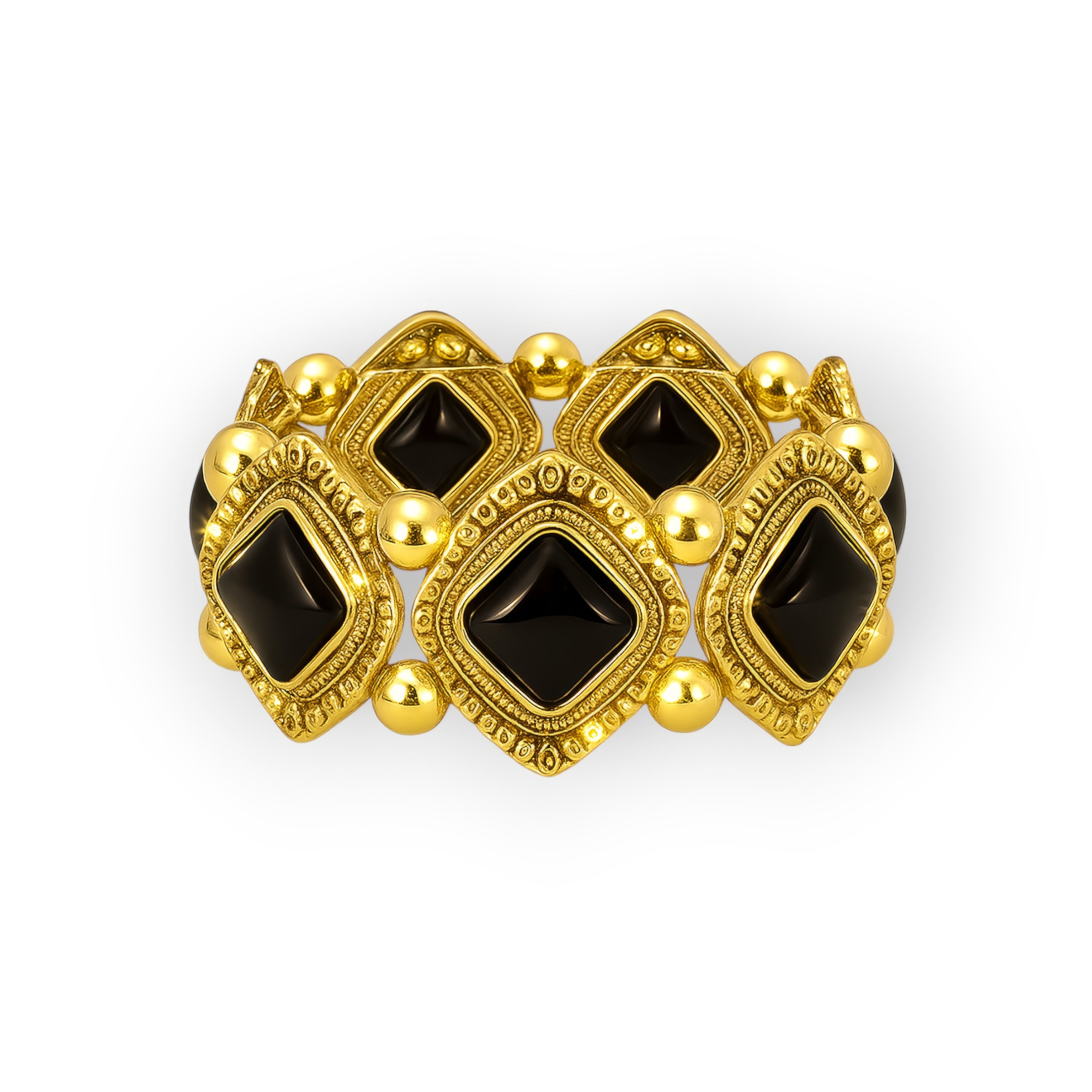 Obsidian Crown Bracelet