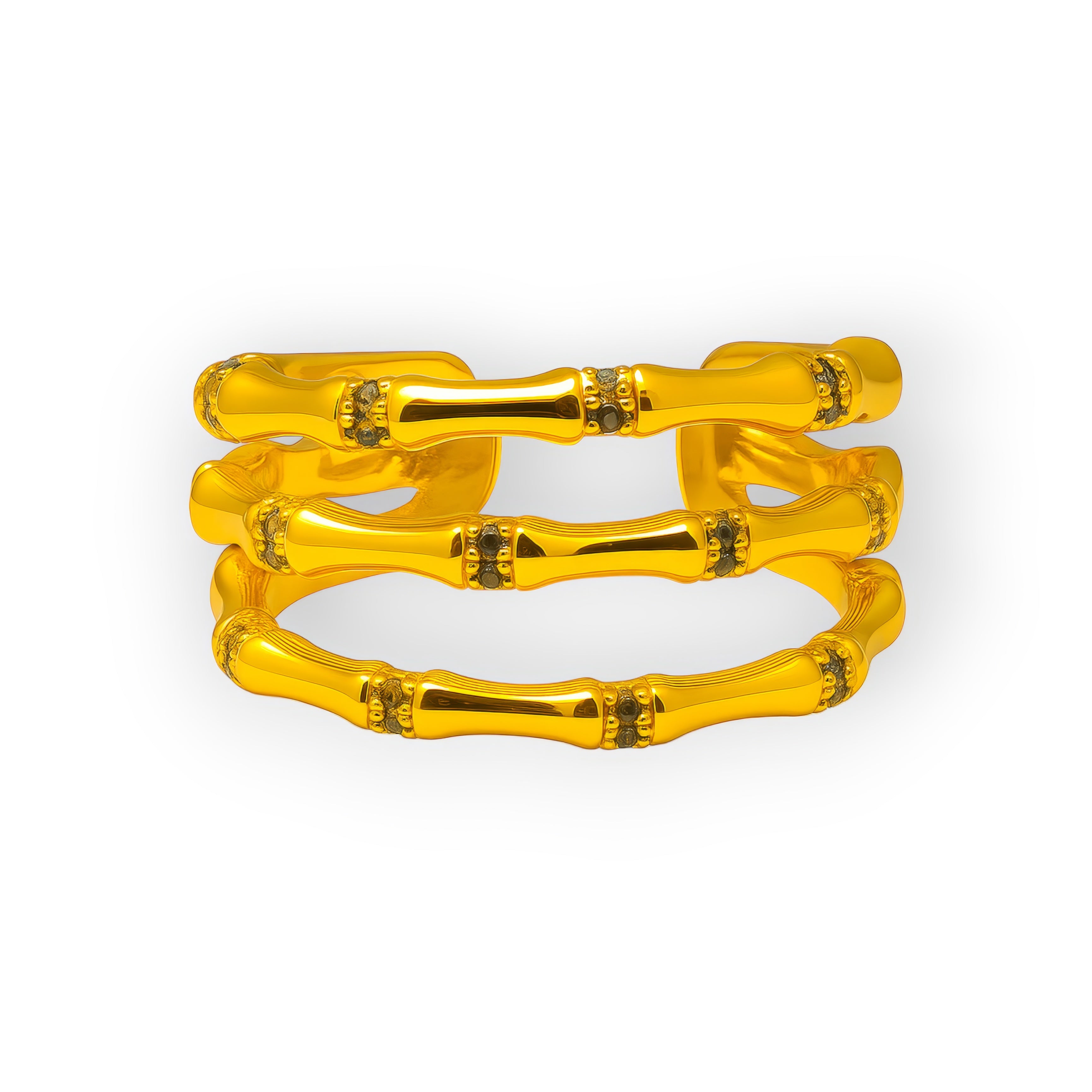 Golden Bamboo Triple Band Ring