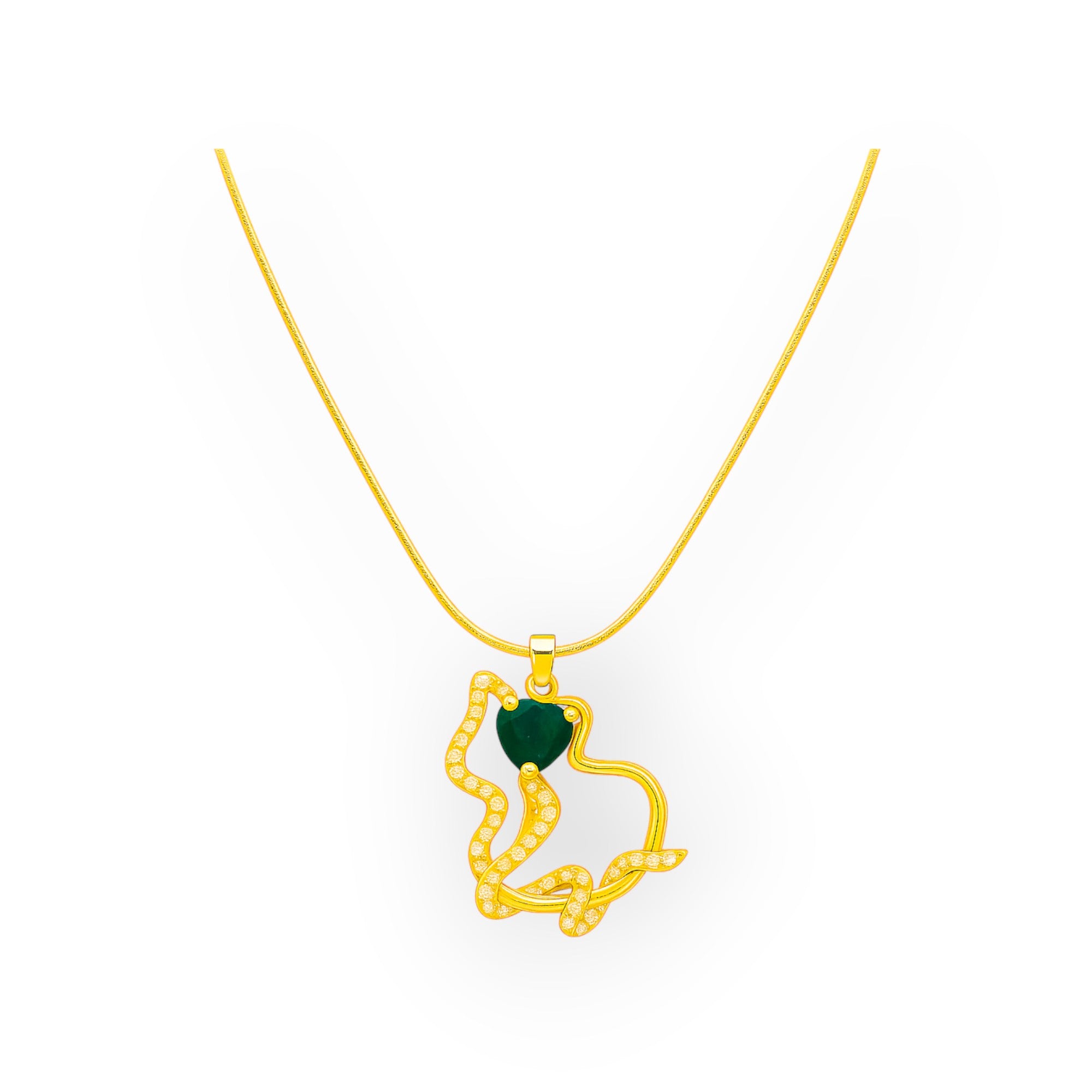 Emerald Serpent Pendant Necklace