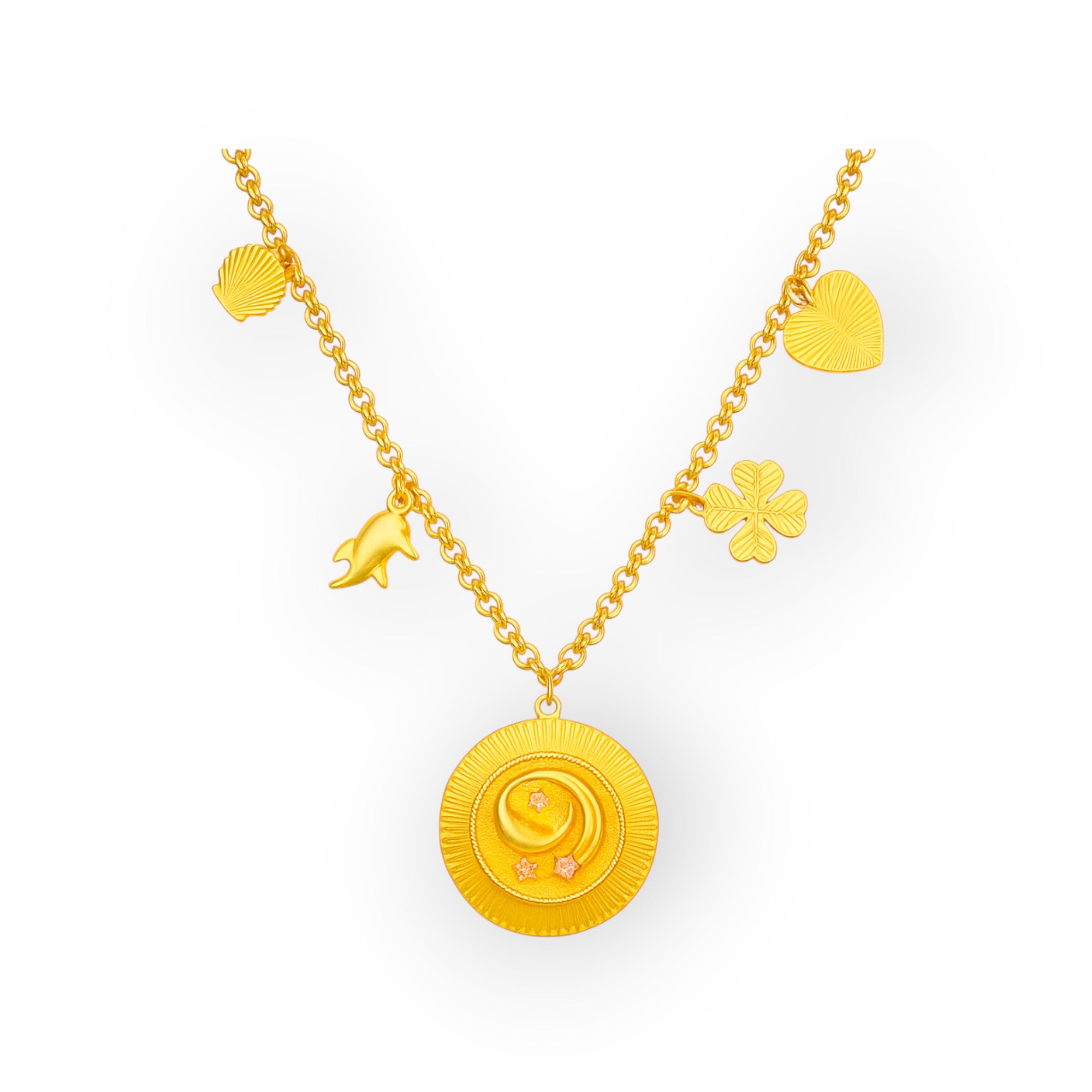 Golden Charm Amulet Necklace
