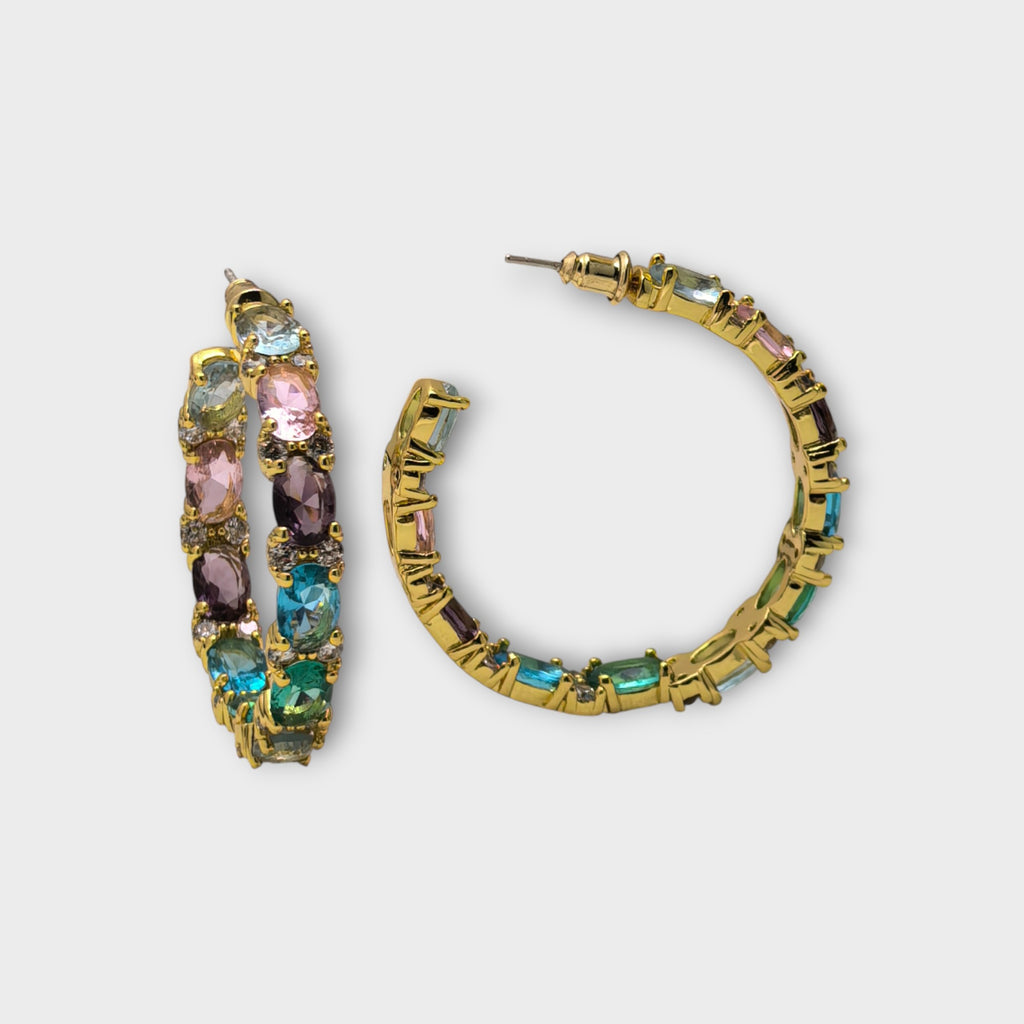 Rainbow Luxe Hoop Earrings