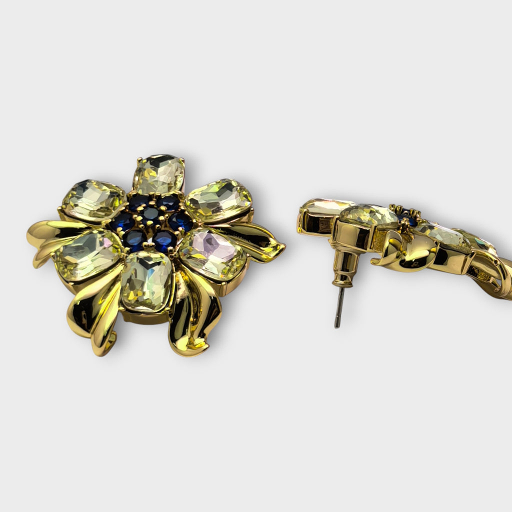 Golden Bloom Crystal Earrings
