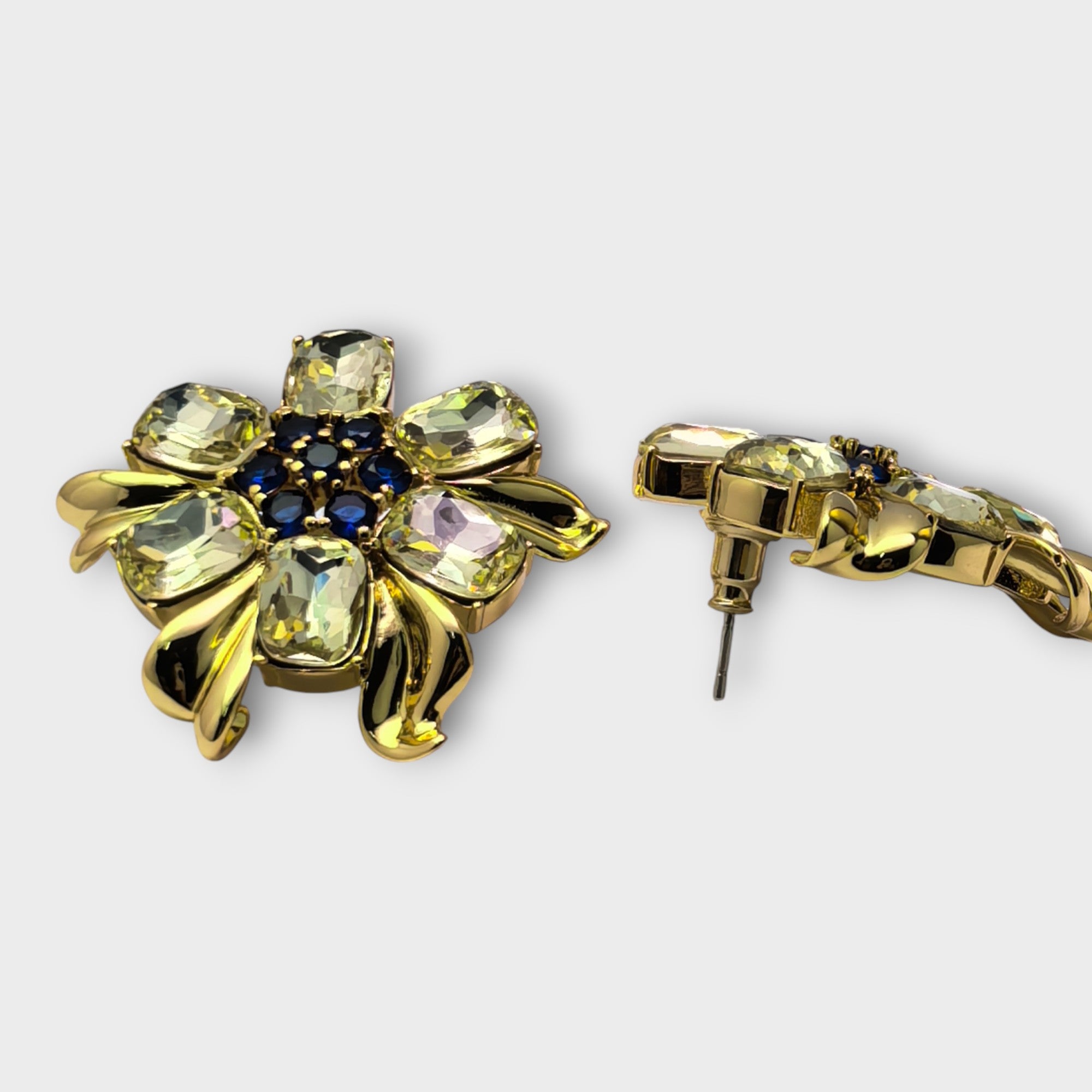 Golden Bloom Crystal Earrings