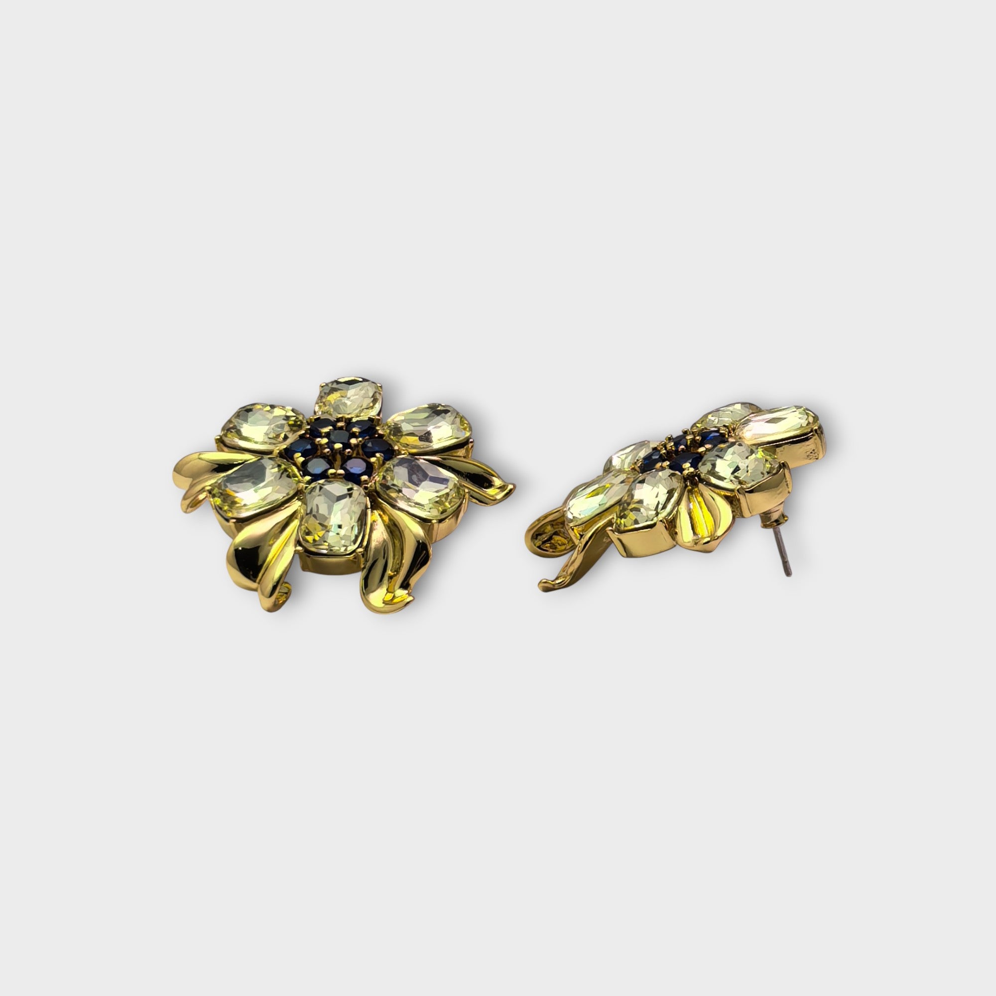 Golden Bloom Crystal Earrings