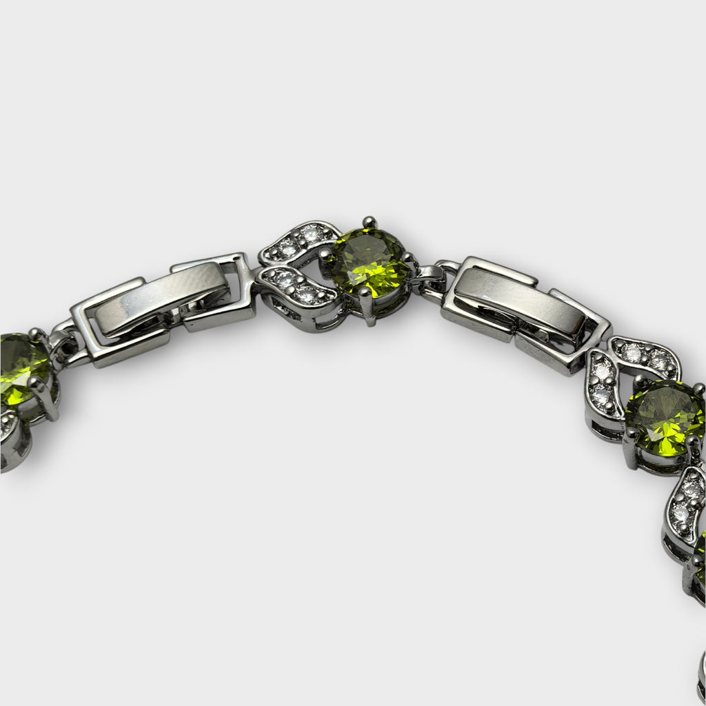 Peridot Elegance Tennis Bracelet