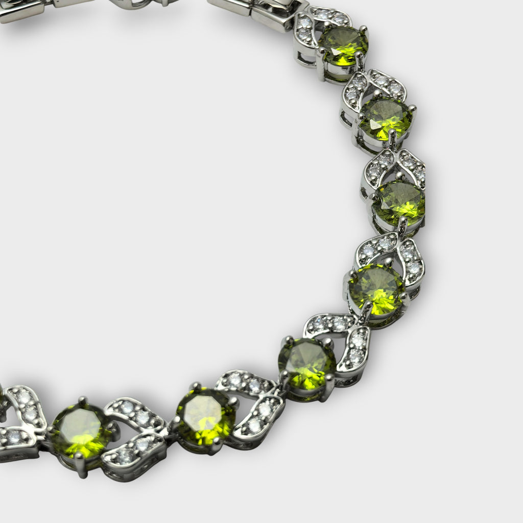 Peridot Elegance Tennis Bracelet
