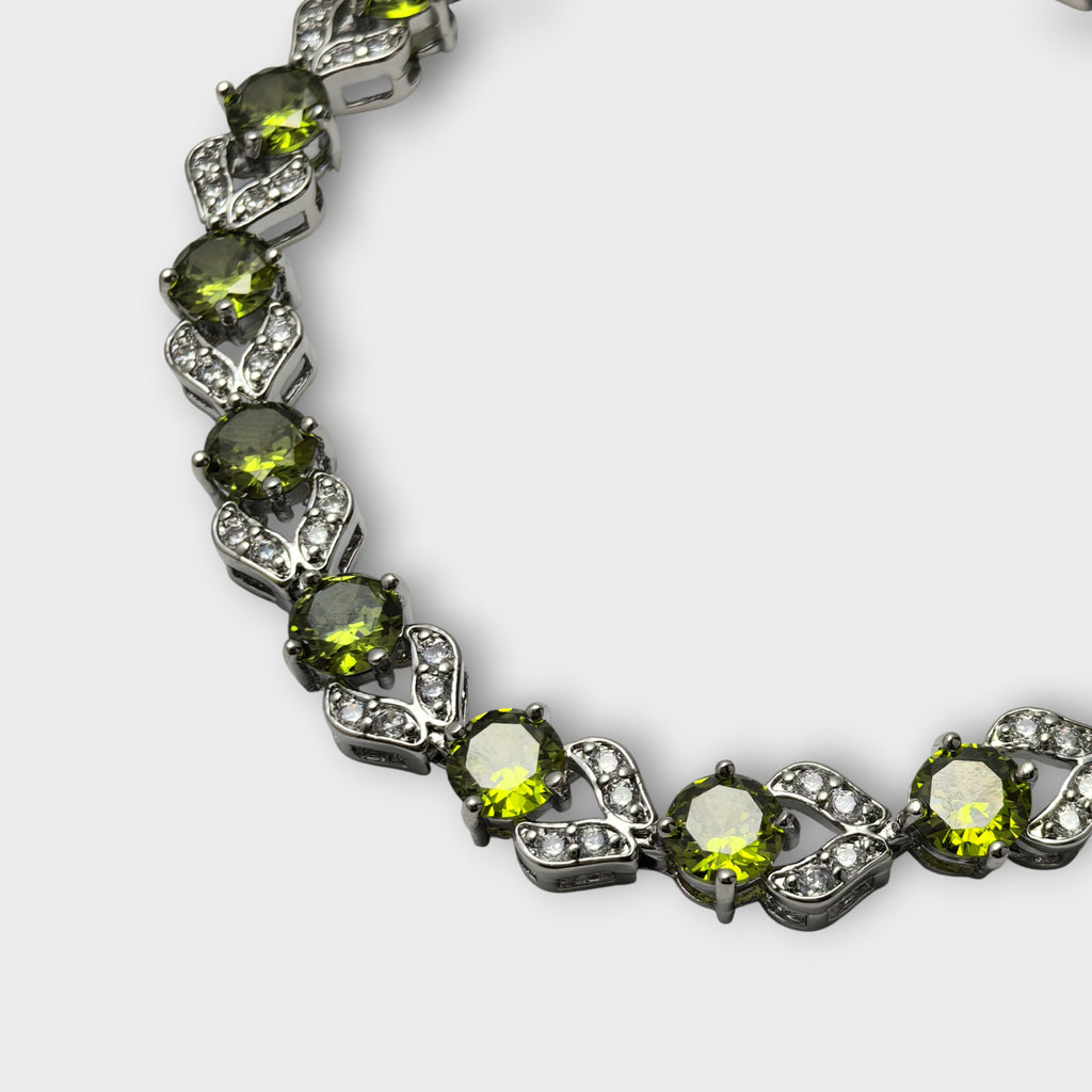 Peridot Elegance Tennis Bracelet