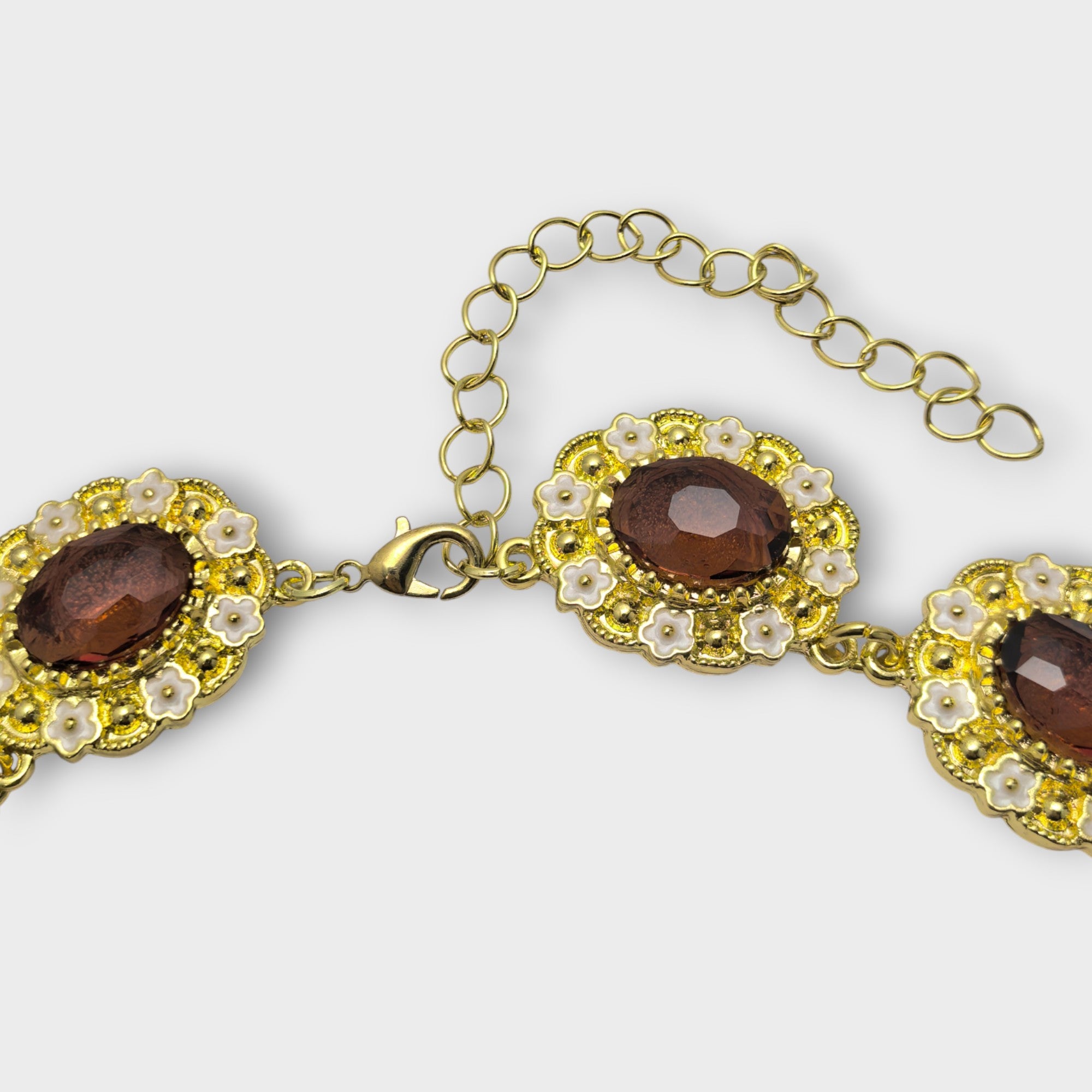 Vintage Garnet Bloom Necklace