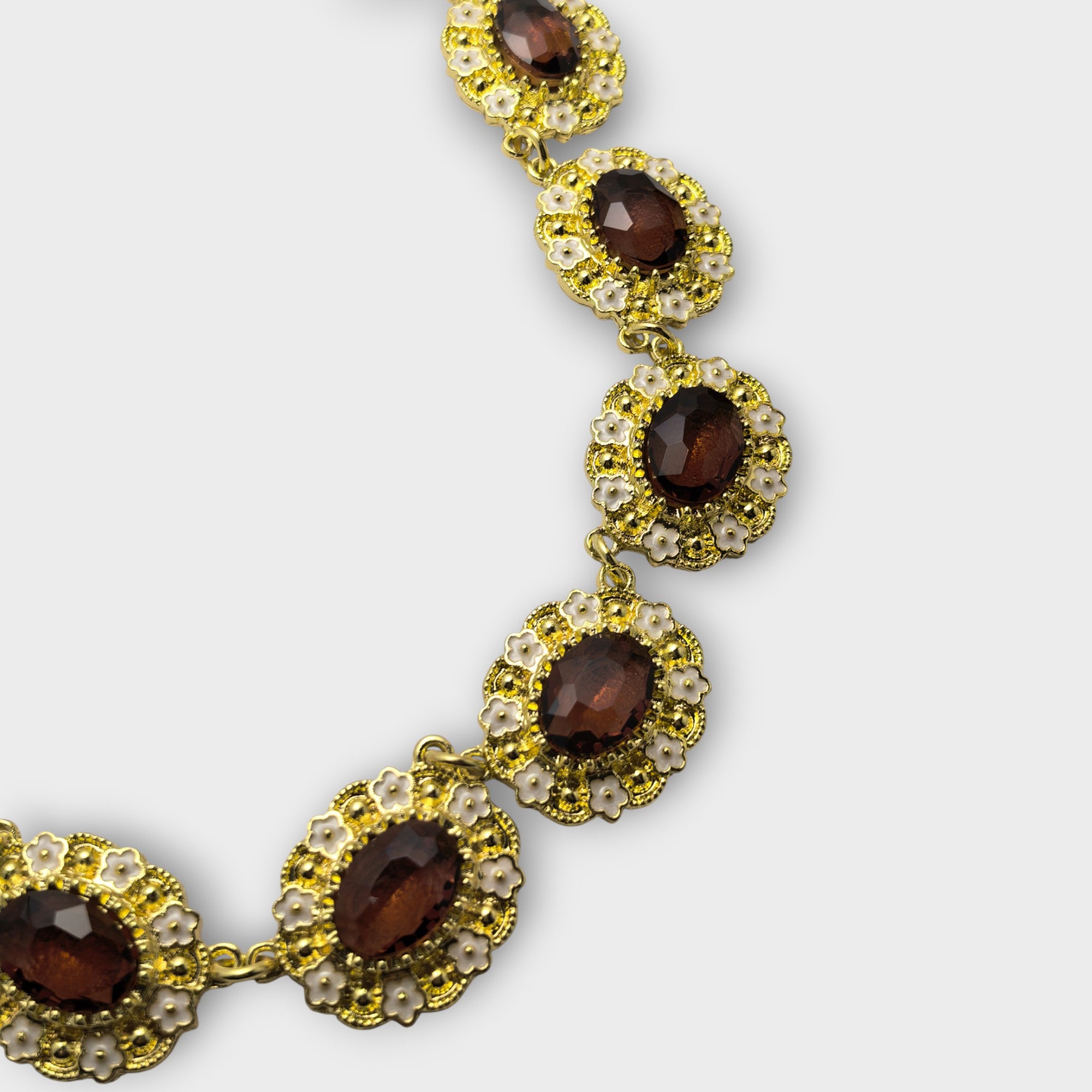 Vintage Garnet Bloom Necklace