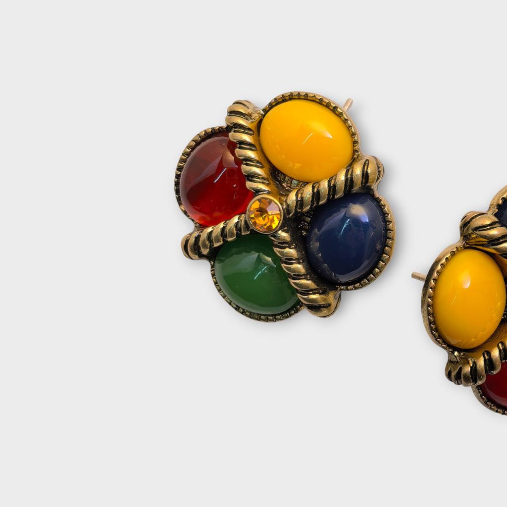 Multicolor Gemstone Stud Earrings