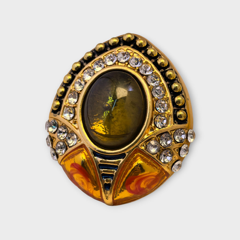 Vintage Enamel Gemstone Earrings