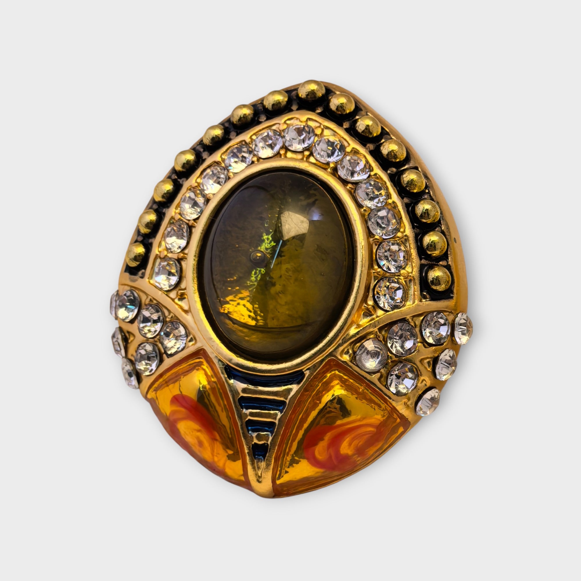 Vintage Enamel Gemstone Earrings