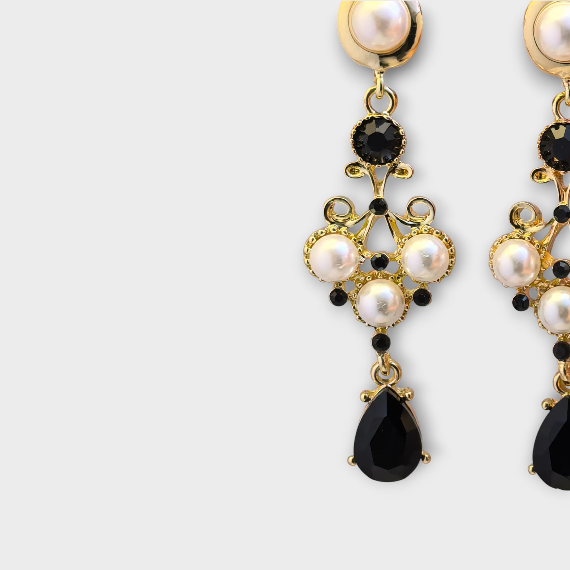 Midnight Pearl Drop Earrings
