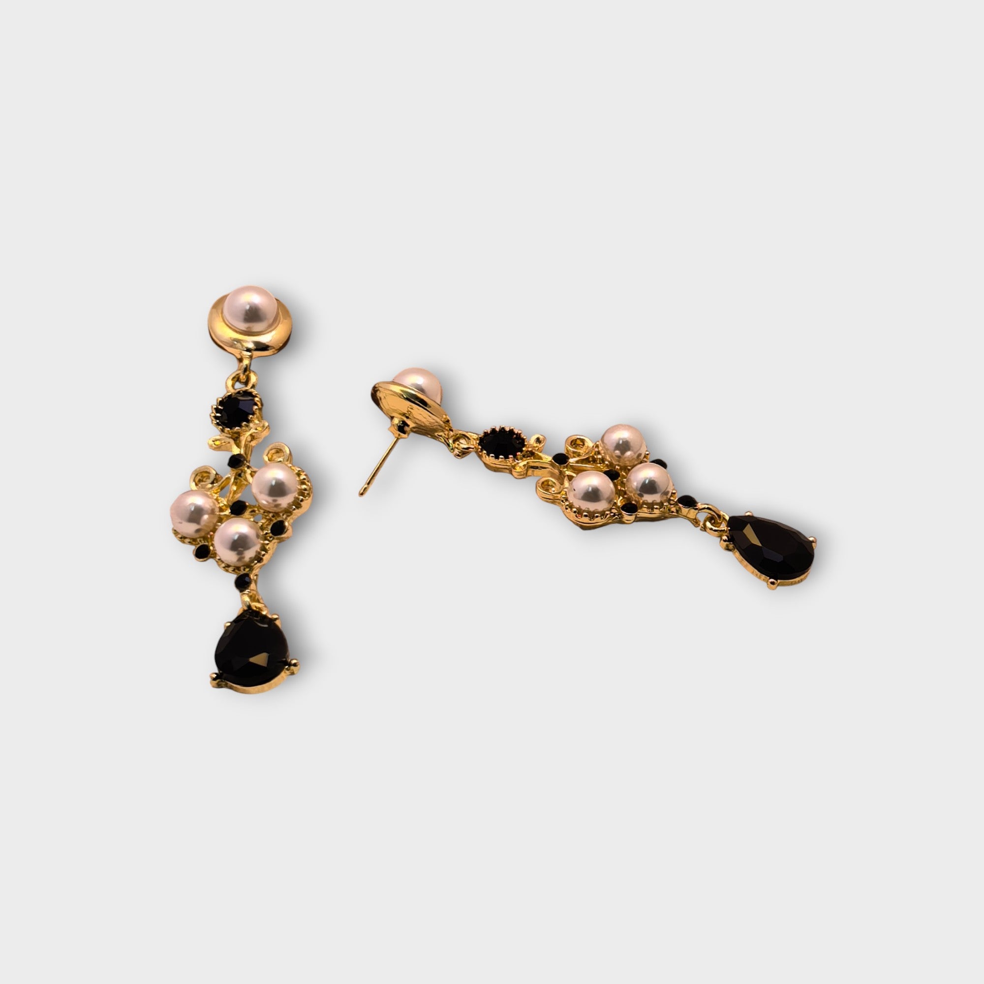 Midnight Pearl Drop Earrings