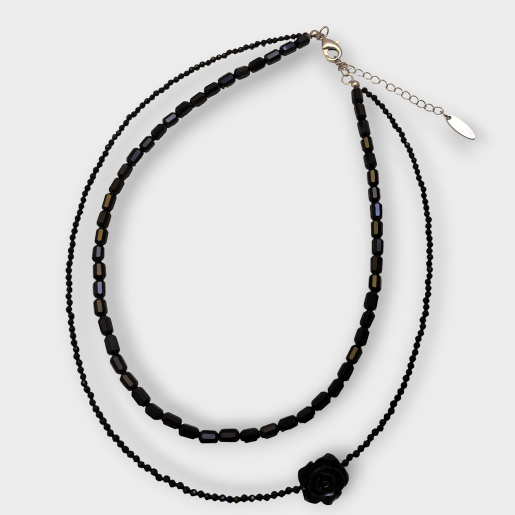 Midnight Rose Layered Necklace