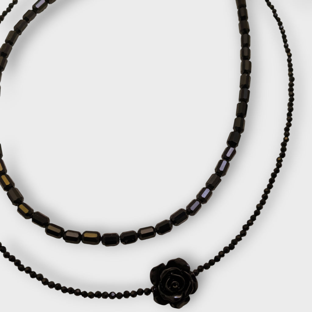 Midnight Rose Layered Necklace