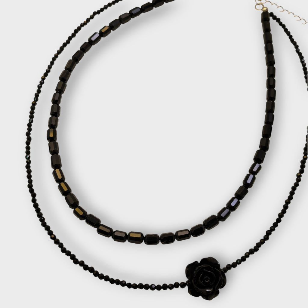 Midnight Rose Layered Necklace