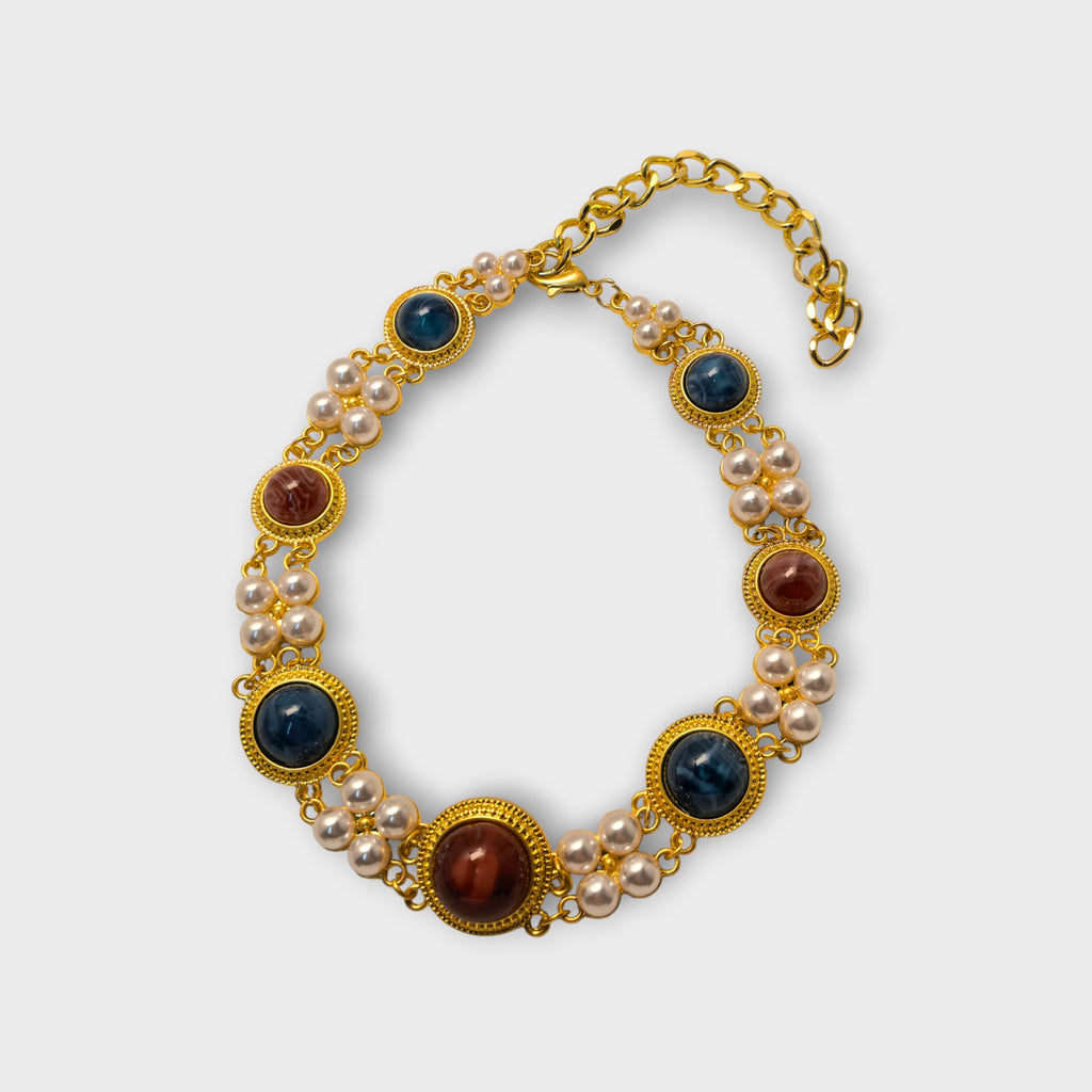 Regal Pearl & Gemstone Necklace