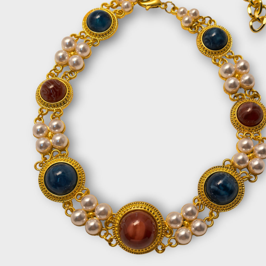 Regal Pearl & Gemstone Necklace