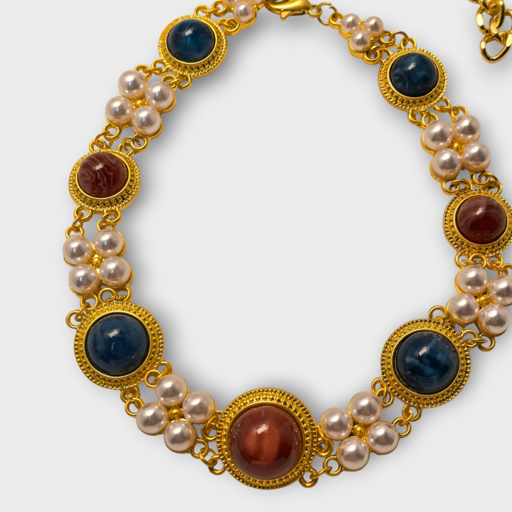 Regal Pearl & Gemstone Necklace