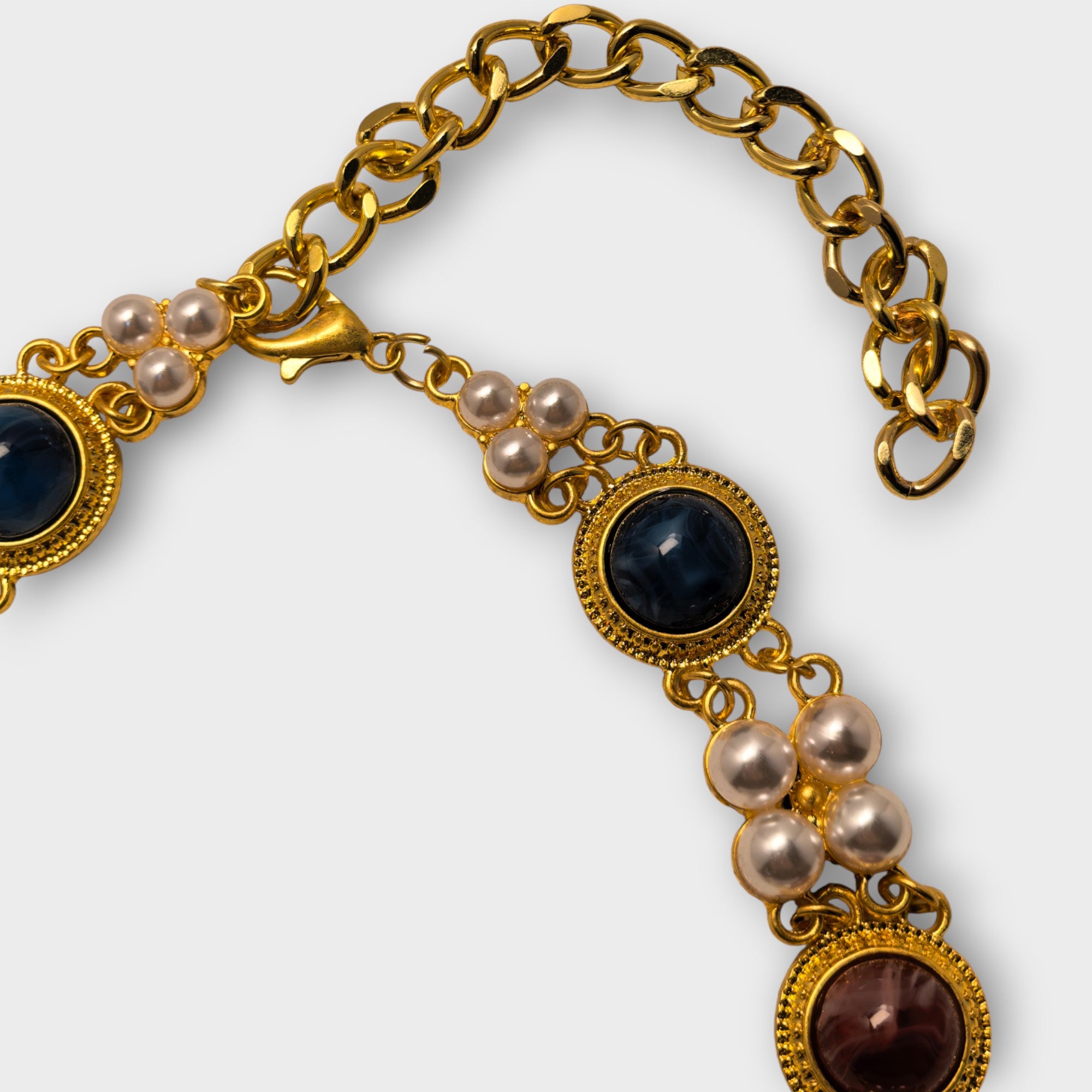 Regal Pearl & Gemstone Necklace