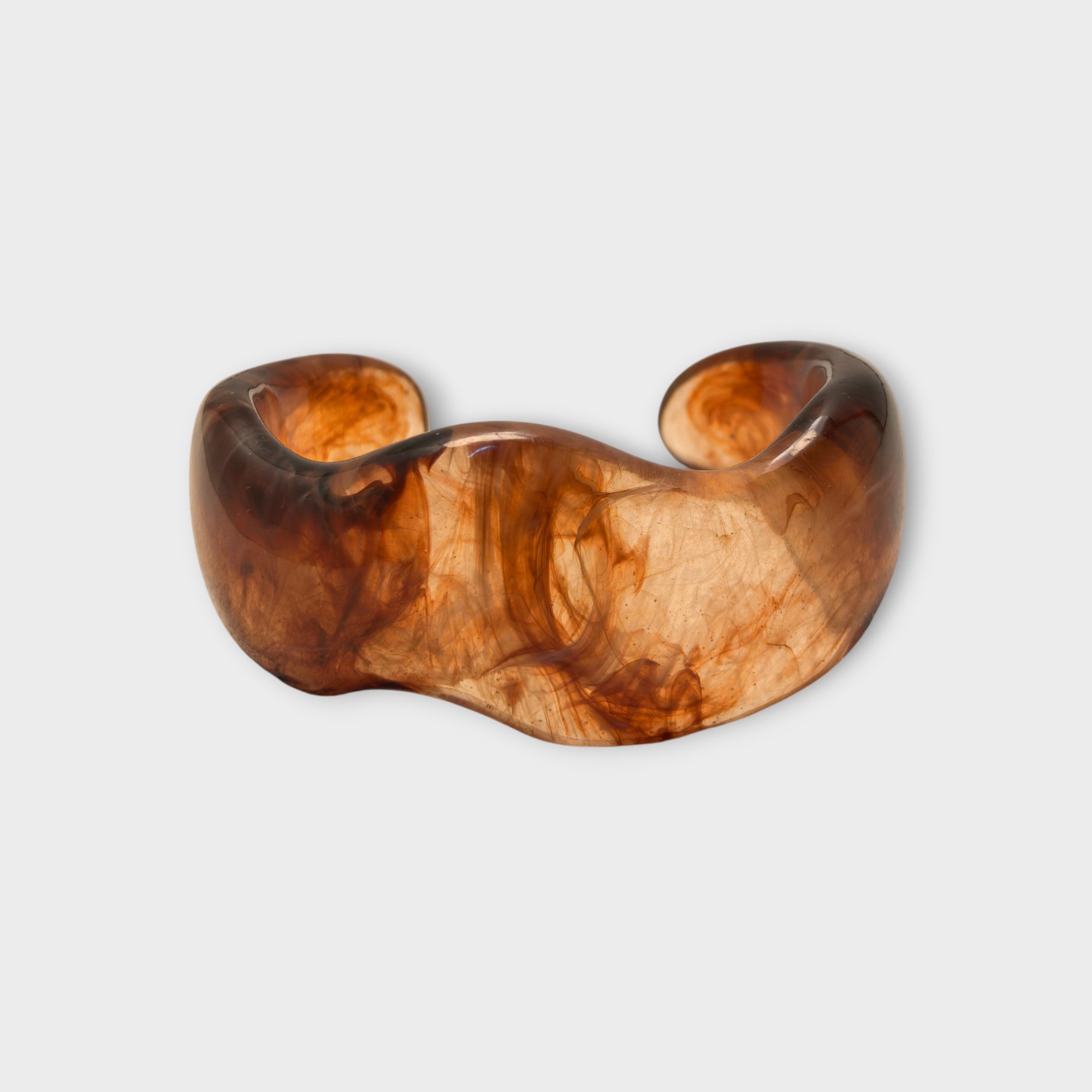 Marbled Brown Resin Cuff Bracelet