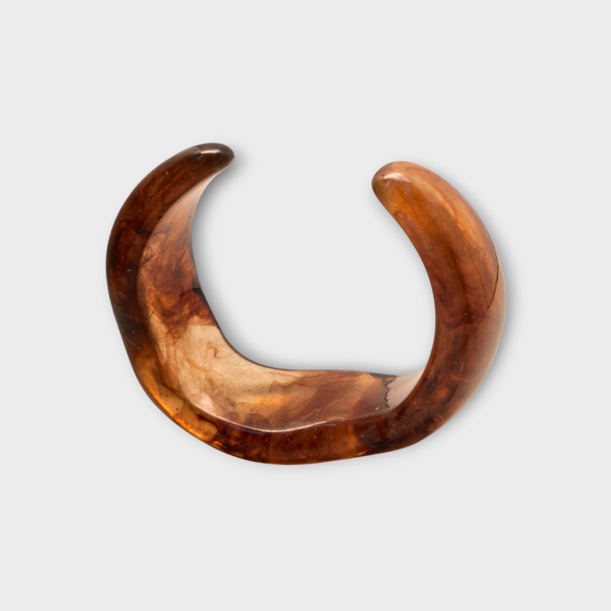 Marbled Brown Resin Cuff Bracelet