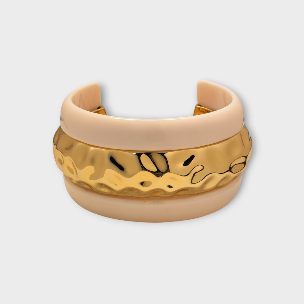 Gold & White Cuff Ring