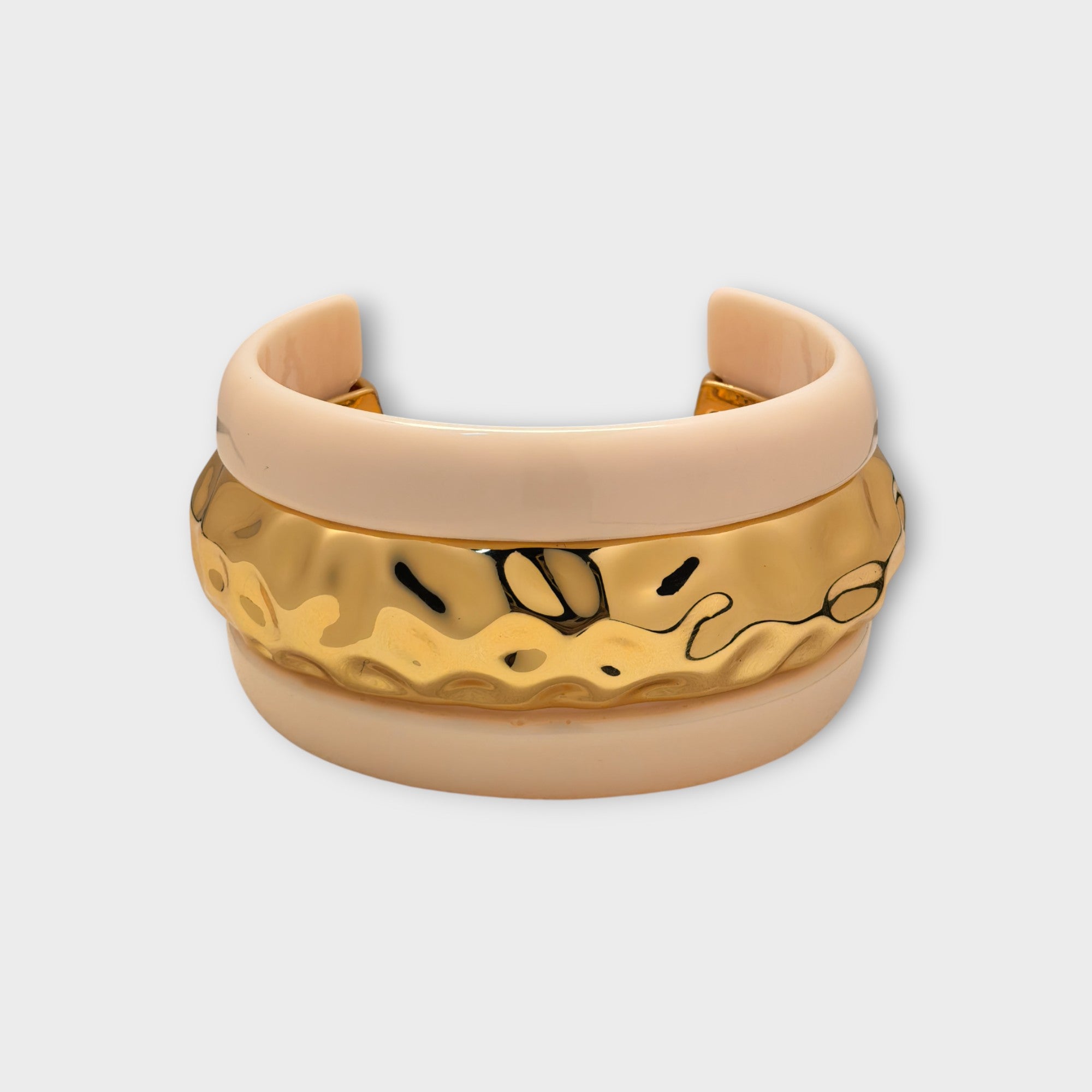 Gold & White Cuff Ring