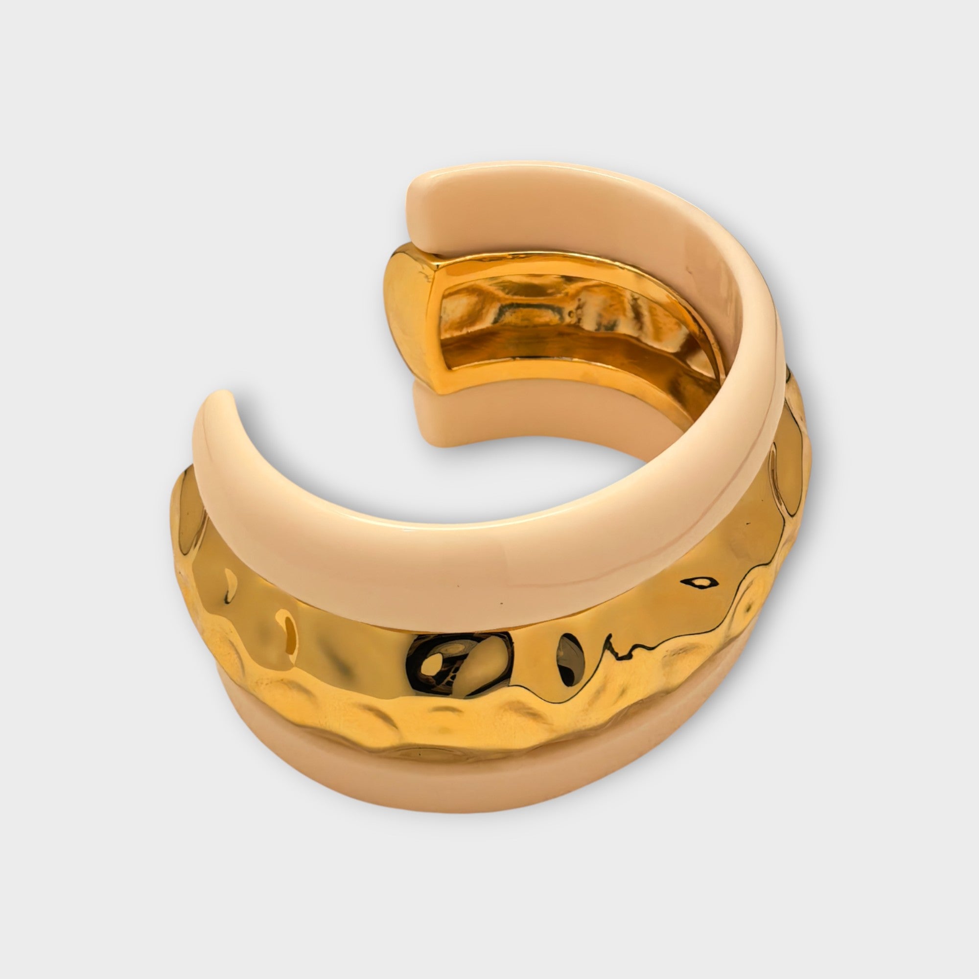 Gold & White Cuff Ring