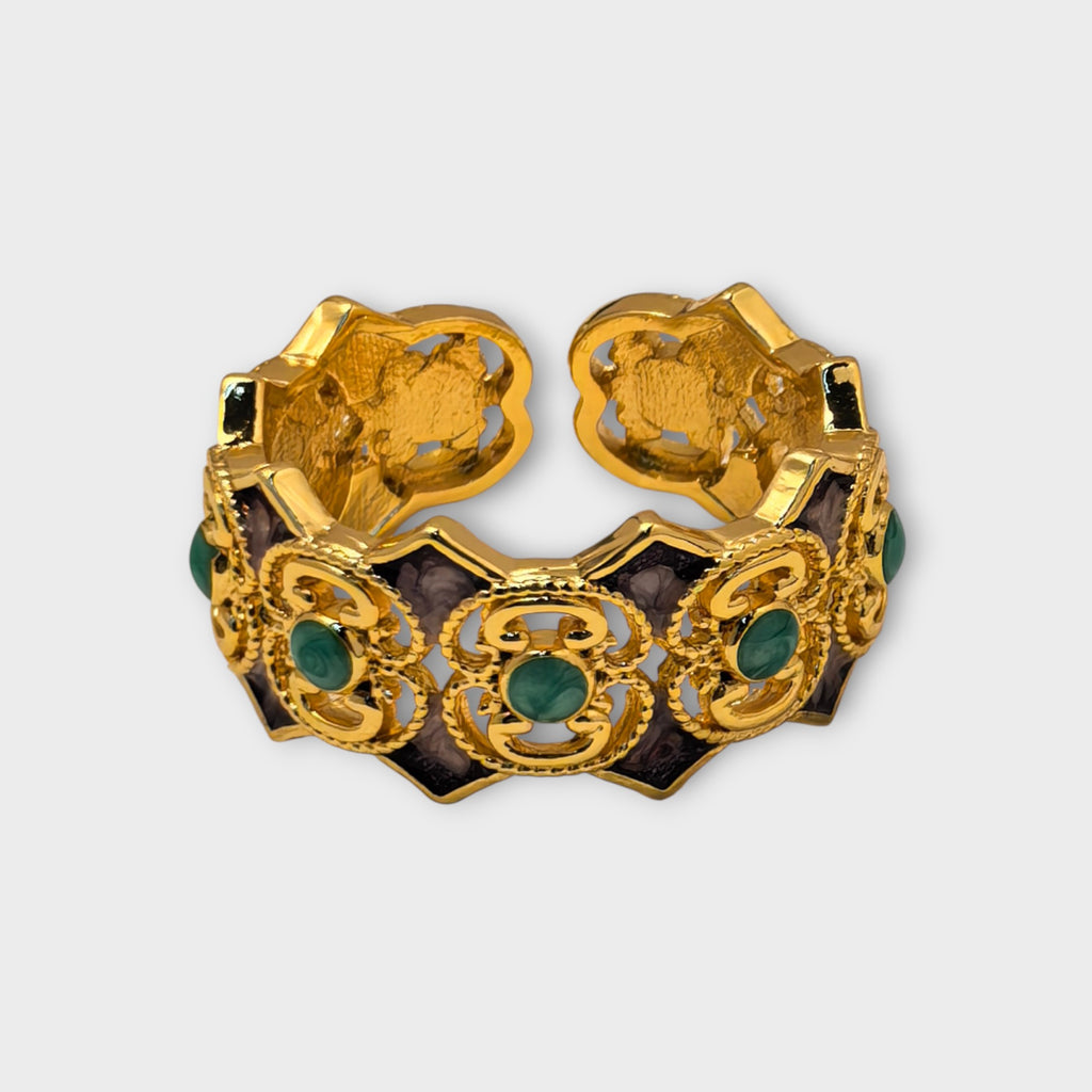 Enamel & Gemstone Band Ring