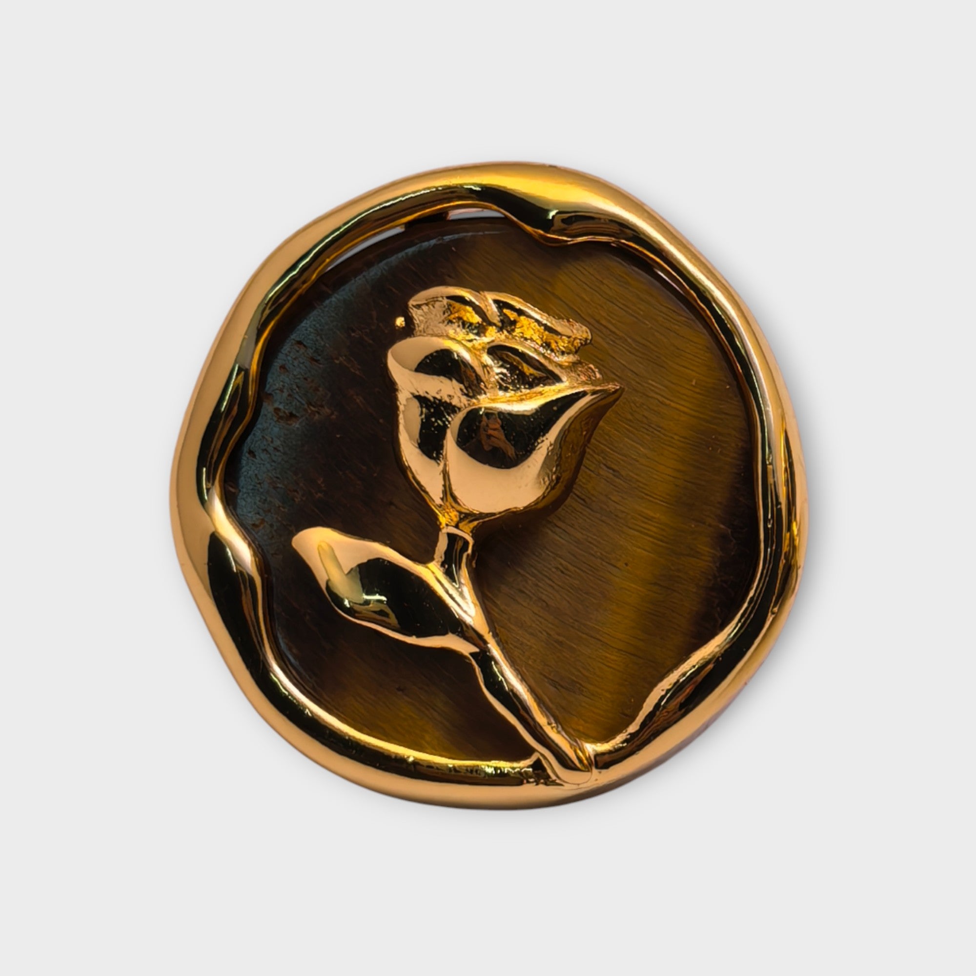 Golden Rose Medallion Earrings