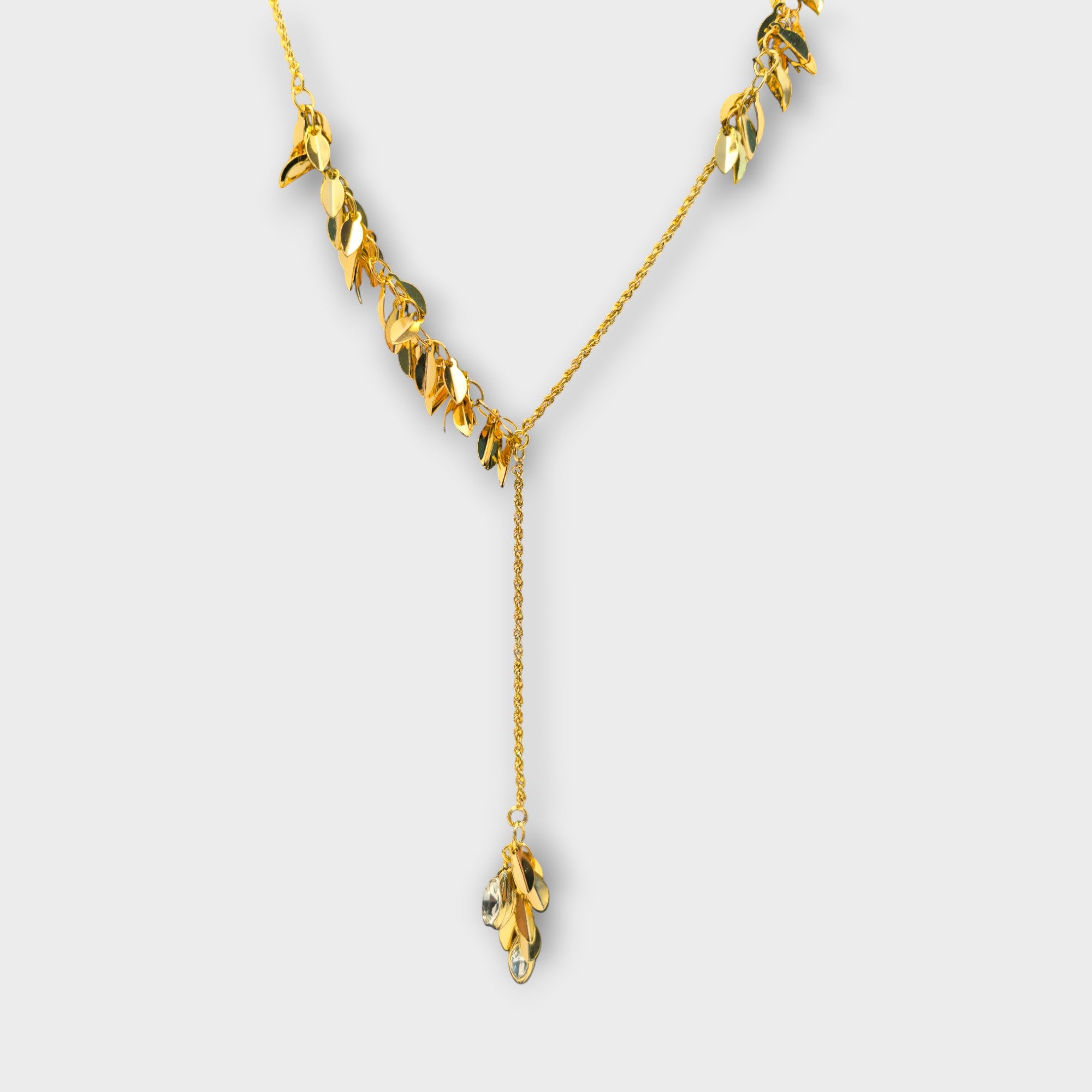 Golden Leaf Drop Necklace