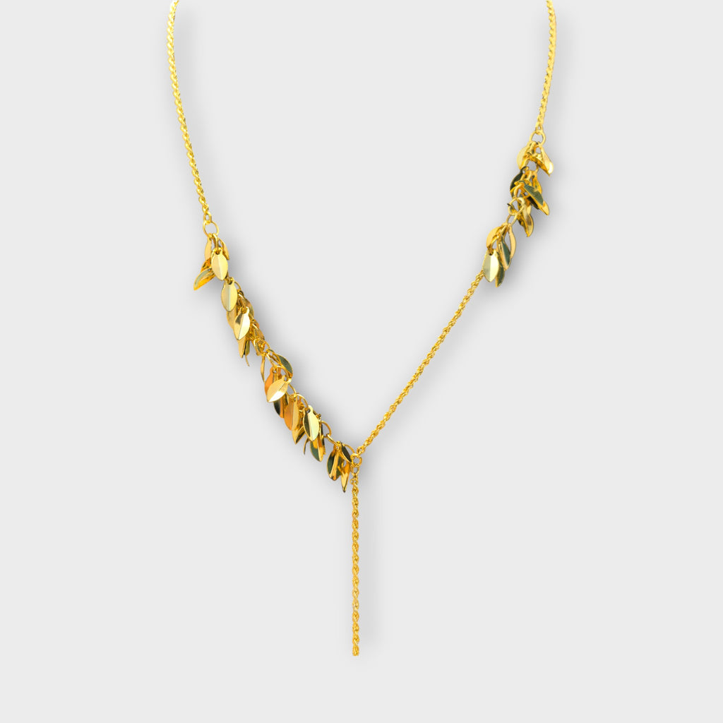 Golden Leaf Drop Necklace