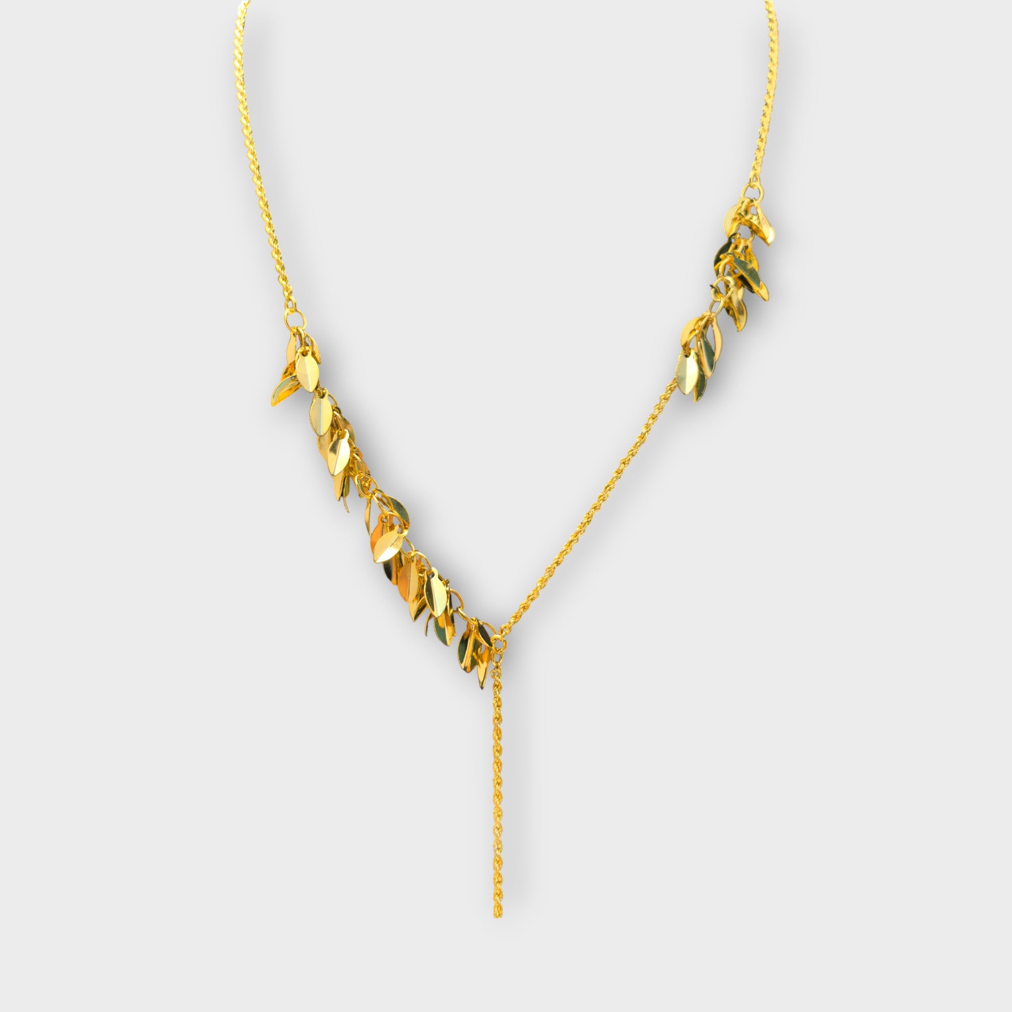 Golden Leaf Drop Necklace