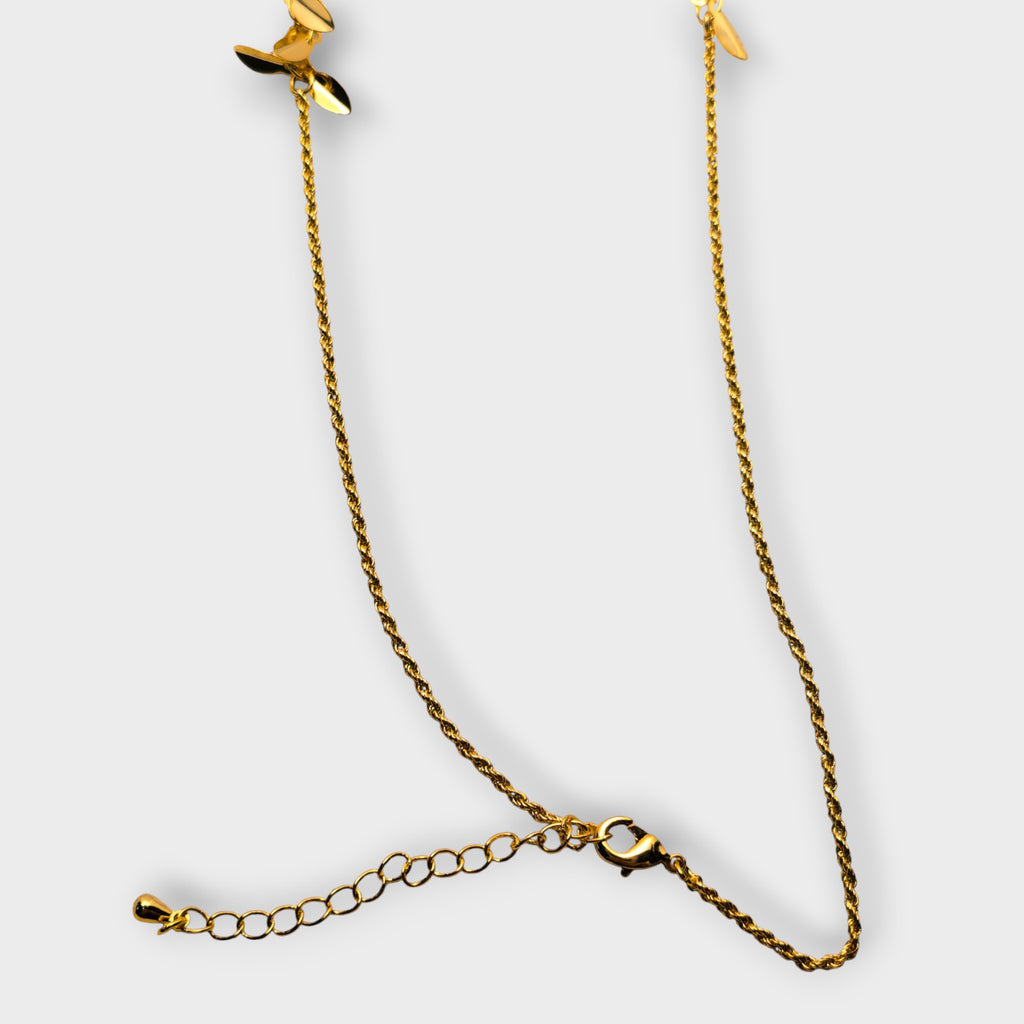 Golden Leaf Drop Necklace