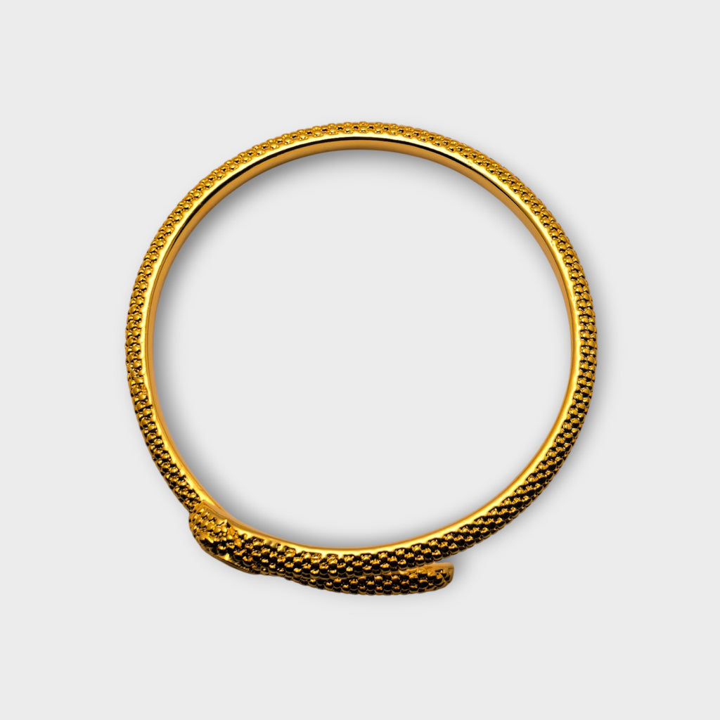 Golden Serpent Coil Bracelet